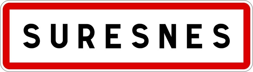 Panneau entrée ville agglomération Suresnes / Town entrance sign Suresnes