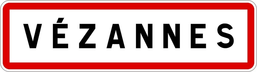 Panneau entrée ville agglomération Vézannes / Town entrance sign Vézannes