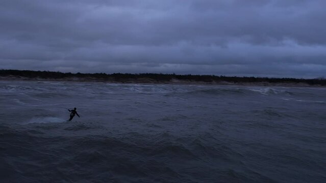 Kaliningrad Baltic Sea Winter Kitesurfing Waveriding