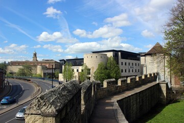 Fototapeta na wymiar City Walls and the remains of York Castle.