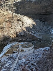 Overview of the Catskills Falls in Haines Falls, NY - April 2022