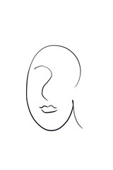 Sketch line drawing minimal design style face beauty 
