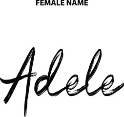 Adele Brush Text Lettering Girl Name Design