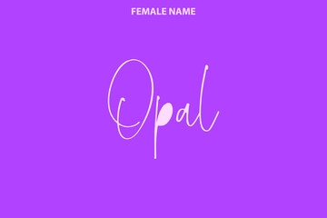 Cursive Text Lettering Girl Name Design Aliza on Purple Background