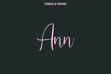 Ann Girl Name Alphabetical Text   on Grey Background