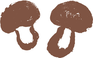 Mushrooms painted with paint