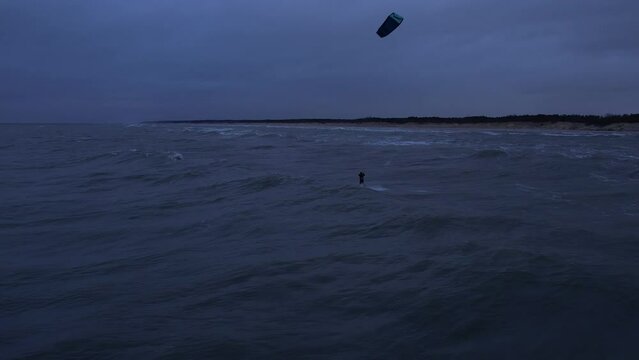 Kaliningrad Baltic Sea Winter Kitesurfing Waveriding