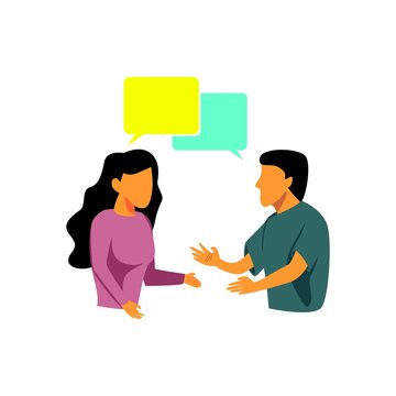 man and woman communication illustration. conversation symbol.