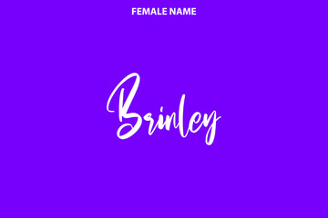 Typographic Spelling of The Girl Name Brinley on Purple Background