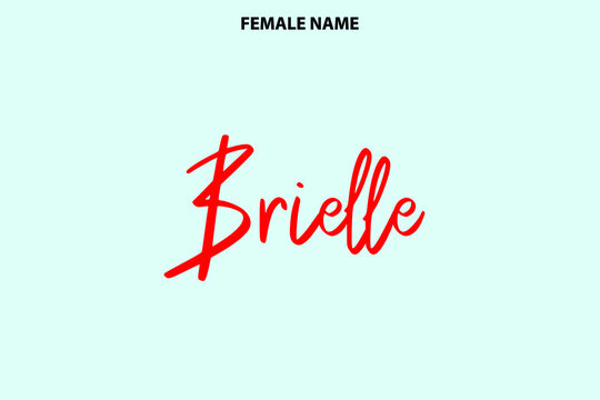 Girl Name Alphabetical Text  Brielle on Cyan Background