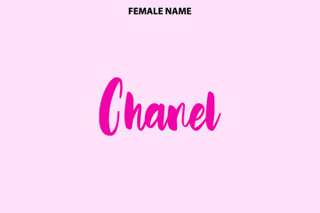 Girl Name Alphabetical Text  Chanel on Pink Background