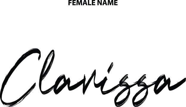  Clarissa Girl's Name Text Brush Lettering