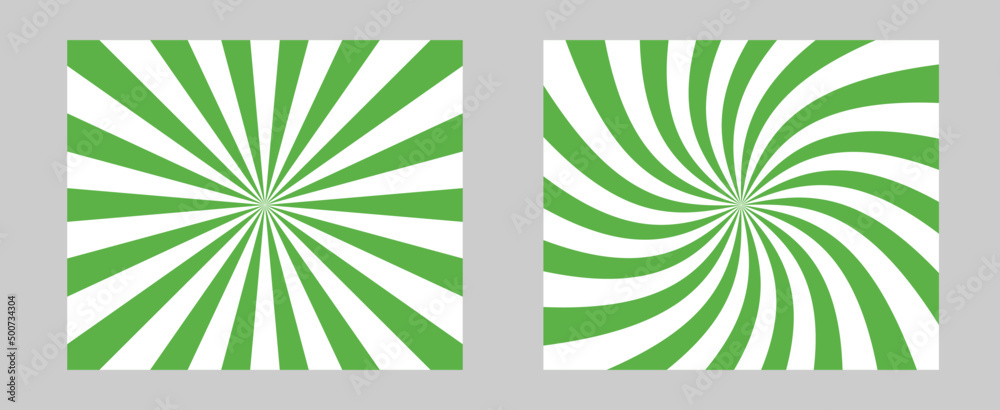 Poster solar explosion sun burst effect. vector sunburst wallpaper. green color burst set of 2 sun rays bac