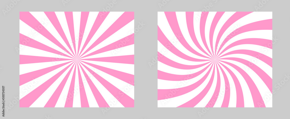 Aufkleber solar explosion sun burst effect. vector sunburst wallpaper. candy rose color burst set of 2 sun ray