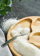 Сoconut crumb close-up on the table   