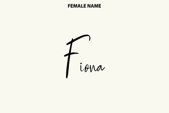 Typographic Spelling of The Girl Name Fiona on Light Yellow Background