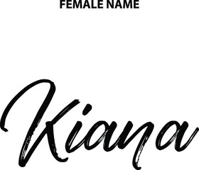 Kiana Cursive Brush Text Lettering Girl Name Design