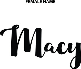 Macy Women's Name Calligraphy Bold Text