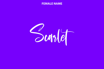  Typography Personal Female Names Scarlet on Purple Background