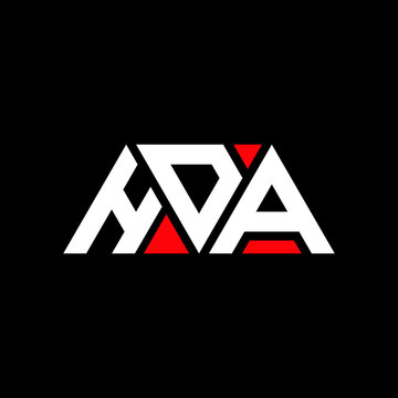 HDA triangle letter logo design with triangle shape. HDA triangle logo design monogram. HDA triangle vector logo template with red color. HDA triangular logo Simple, Elegant, and Luxurious Logo...