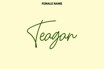 Calligraphy Text Girl Female Name Teagan 
