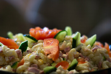 close up of a plate with salad