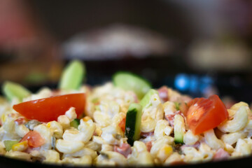 close up of a plate with salad