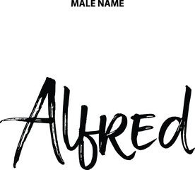  Alfred Boy Name in Stylish  Brush Typography Text Sign