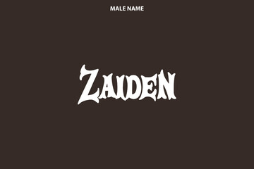 Zaiden Boy Name Stylish Lettering in Bold Style