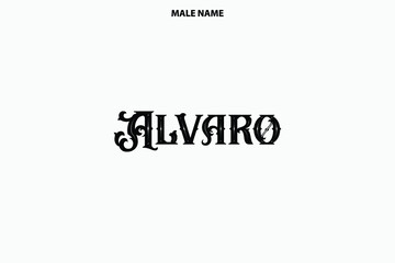 Boy Name Alvaro in Stylish Typography Text Sign