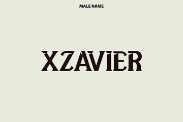 Xzavier Boy Name in Stylish Lettering Bold Typography Text