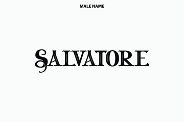 Salvatore Boy Name in Stylish Typography Text Sign