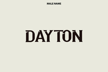 Dayton Boy Name in Stylish Lettering Bold Typography Text