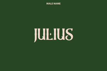 Male Name Julius Bold Typography Text Vector Design 