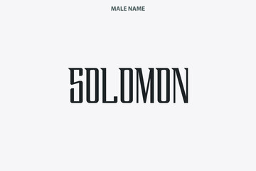 Male Name Solomon Modern Calligraphy Bold Text Design