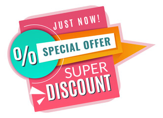 Super discount sticker. Advertising banner. Special offer label