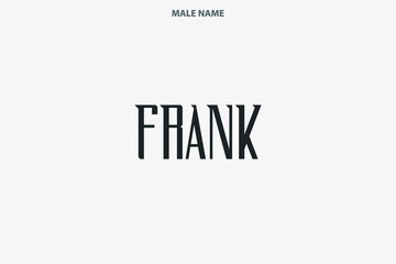 Male Name Frank Modern Calligraphy Bold Text Design