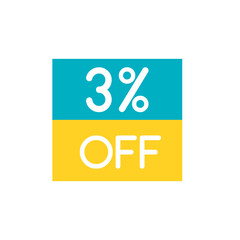 Up To 3 % Off Special Offer sale sticker on white. Vector