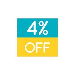 Up To 4 % Off Special Offer sale sticker on white. Vector
