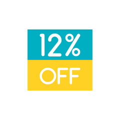Up To 12% Off Special Offer sale sticker on white. Vector - 500739306