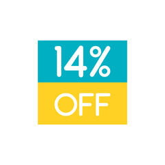 Up To 14% Off Special Offer sale sticker on white. Vector - 500739343