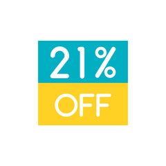 Up To 21% Off Special Offer sale sticker on white. Vector - 500739508