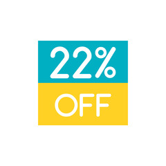 Up To 22% Off Special Offer sale sticker on white. Vector - 500739534