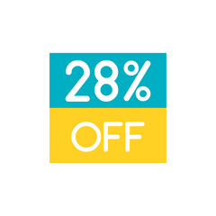 Up To 28% Off Special Offer sale sticker on white. Vector - 500739799