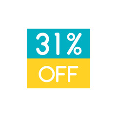 Up To 31% Off Special Offer sale sticker on white. Vector