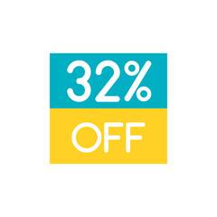 Up To 32% Off Special Offer sale sticker on white. Vector
