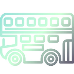 double decker bus gradient icon