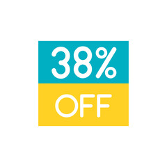 Up To 38% Off Special Offer sale sticker on white. Vector - 500740165