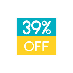 Up To 39% Off Special Offer sale sticker on white. Vector - 500740199