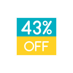 Up To 43% Off Special Offer sale sticker on white. Vector - 500740348